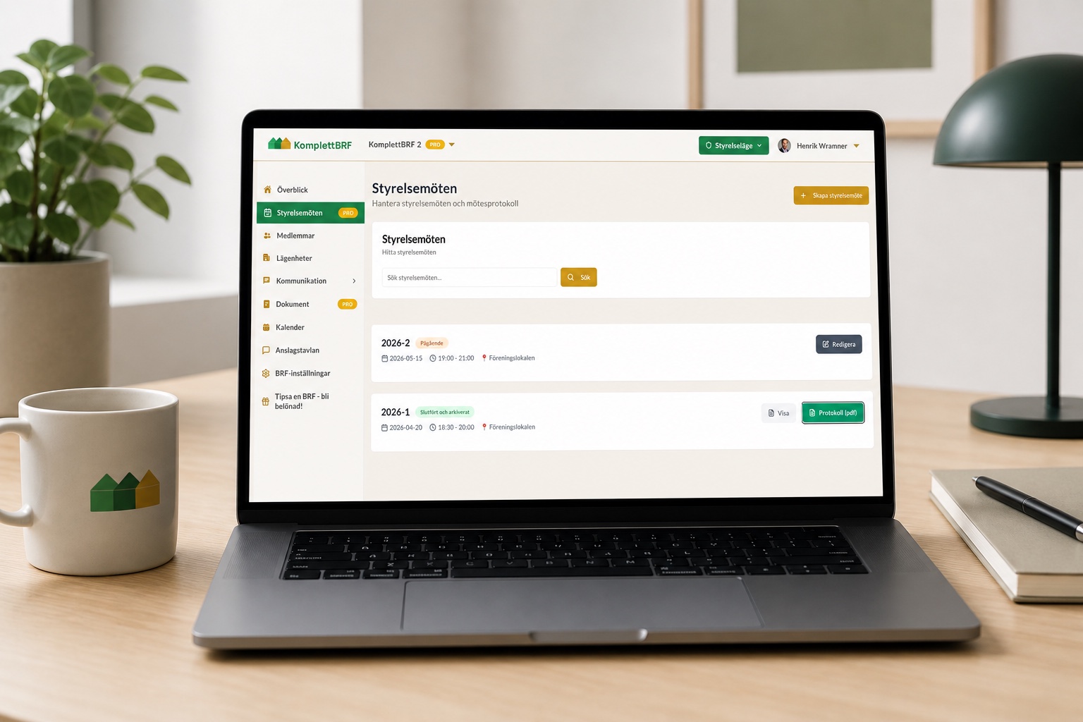 KomplettBRF – styrelsemöten i plattformen